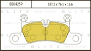 Blitz BB0425P Колодки тормозные дисковые задние