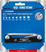 KING TONY 20308PR Набор Г-образных Torx, T9-T40, складные, 8 предметов