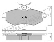 fri.tech. 3370 Комплект тормозных колодок, дисковый тормоз