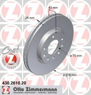 Zimmermann 430261020 Тормозной диск