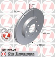 Zimmermann 430149420 Тормозной диск