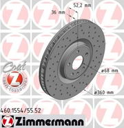 Zimmermann 460155452 Перфорированный тормозной диск Sport:Z