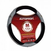 AUTOPROFI AP150BKGYM Кожаная оплётка руля AUTOPROFI AP-150 BK/GY (M)