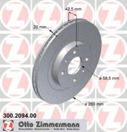Zimmermann 300209400 Тормозной диск