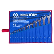 KING TONY 1215MRN02 Набор комбинированных ключей, 6-32 мм, чехол из теторона, 15 предметов