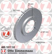 Zimmermann 460101752 Перфорированный тормозной диск Sport:Z