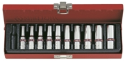KING TONY 2510SR Набор глубоких торцевых головок 1/4&quot;&quot;, шестигранные, 5/32&quot;&quot;-1/2&quot;&quot;, 10 предметов