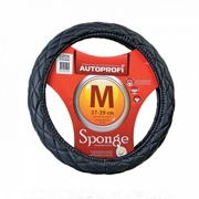 AUTOPROFI SP9010BKM Спонжевая оплетка руля AUTOPROFI SP-9010 BK (M)