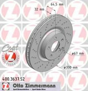 Zimmermann 400363752 Перфорированный тормозной диск Sport:Z
