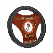 AUTOPROFI AP1060BKBKM Кожаная оплётка руля AUTOPROFI AP-1060 BK/BK (M)