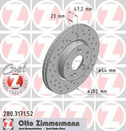 Zimmermann 280317152 Перфорированный тормозной диск Sport:Z
