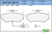 AYWIparts AW1810612 Колодки тормозные передние