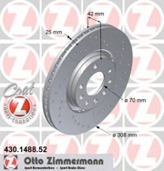 Zimmermann 430148852 Перфорированный тормозной диск Sport:Z
