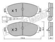 fri.tech. 9680 Комплект тормозных колодок, дисковый тормоз