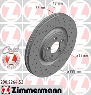Zimmermann 290226452 Перфорированный тормозной диск Sport:Z