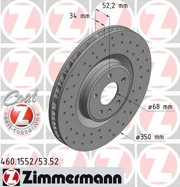 Zimmermann 460155352 Перфорированный тормозной диск Sport:Z