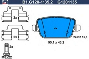 GALFER B1G12011352 Комплект тормозных колодок