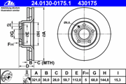 Ate 24013001751 Диск тормозной передний с покрытием AUDI A6/S6/A8/S8 (2004-2011)