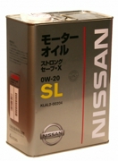 NISSAN KLAL200204 Масло моторное полусинтетика 0W-20 4 л.