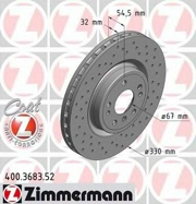 Zimmermann 400368352 Перфорированный тормозной диск Sport:Z