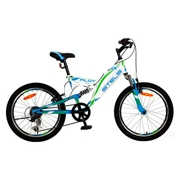 Stels LU069774 STELS Pilot 260 20&quot; Велосипед двухподвесный подростковый 20&quot; 6 скоростей рама сталь 13&quot; белый/синий