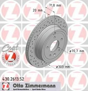 Zimmermann 430261352 Перфорированный тормозной диск Sport:Z