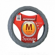 AUTOPROFI SP9010GYM Спонжевая оплетка руля AUTOPROFI SP-9010 GY (M)