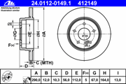 Ate 24011201491 Диск тормозной задний MB W210 2.3…4.2L/2.2CDI…3.2CDI all 96-03 /D=290mm