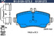 GALFER B1G12012722 Комплект тормозных колодок