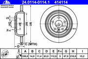 Ate 24011401141 Диск тормозной задний MB W164/W251/X164 all 05-> /D=330mm