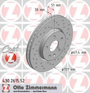 Zimmermann 430261552 Перфорированный тормозной диск Sport:Z