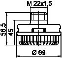 Wabco 4324070600 Глушитель шума, пневматическая система