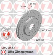 Zimmermann 430261452 Перфорированный тормозной диск Sport:Z