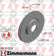 Zimmermann 285351352 Перфорированный тормозной диск Sport:Z
