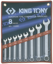KING TONY 1208MR Набор комбинированных ключей, 10-22 мм, 8 предметов