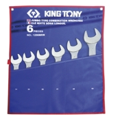 KING TONY 1296MRN Набор комбинированных ключей, 34-50 мм, чехол из теторона, 6 предметов