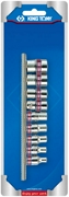 KING TONY 2509SR Набор торцевых головок 1/4&quot;&quot;, шестигранные, 5/32&quot;&quot;-1/2&quot;&quot;, 9 предметов