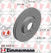 Zimmermann 600324952 Перфорированный тормозной диск Sport:Z