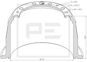 PE Automotive 12609200A Тормозной барабан