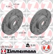 Zimmermann 400365453 Слотированный тормозной диск Black:Z