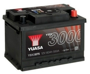 YUASA YBX3075 Аккумулятор Yuasa YBX3000 SMF 60 А/ч о/п  550 А  размер 245*175*175, шт