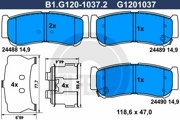GALFER B1G12010372 Комплект тормозных колодок
