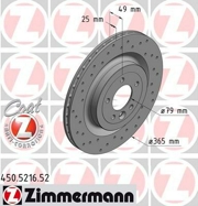 Zimmermann 450521652 Перфорированный тормозной диск Sport:Z