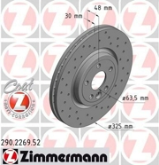 Zimmermann 290226952 Перфорированный тормозной диск Sport:Z