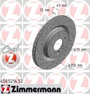 Zimmermann 450521452 Перфорированный тормозной диск Sport:Z