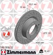 Zimmermann 590281652 Перфорированный тормозной диск Sport:Z