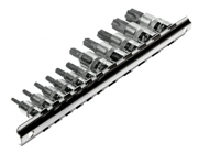 JTC JTC3902 Набор головок торцевых с насадкой TORX с отверстием 1/4-3/8&quot;&quot;, T10H-T60H 11 предметов  /1