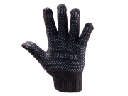 DOLLEX 5PVXB Перчатки х/б с ПВХ &#039;5 ниток&#039; (уп. 5 пар) черные