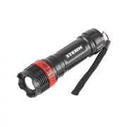 STERN 90570 Фонарь бытовой, пластик, 1 W Led, ремешок, зум, 3 режима 100%-50%-строб, 3 х ААА Stern