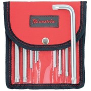 Matrix 12312 Набор ключей имбусовых Torx -Torx Tamper: 9 шт, T10-T50, CrV, коротких, с сатиновым покрытием, чехол Matrix